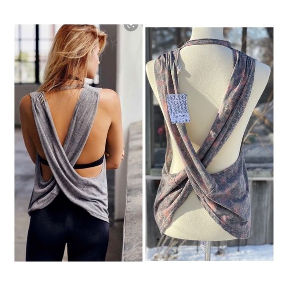 Free People Movement No Sweat Tank Tortoise Open Back Sz XS NWT - Picture 2 of 9